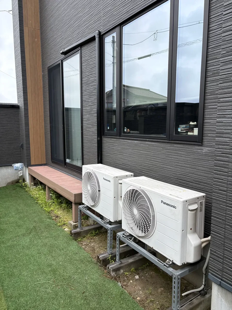 新築住宅の室外機設置